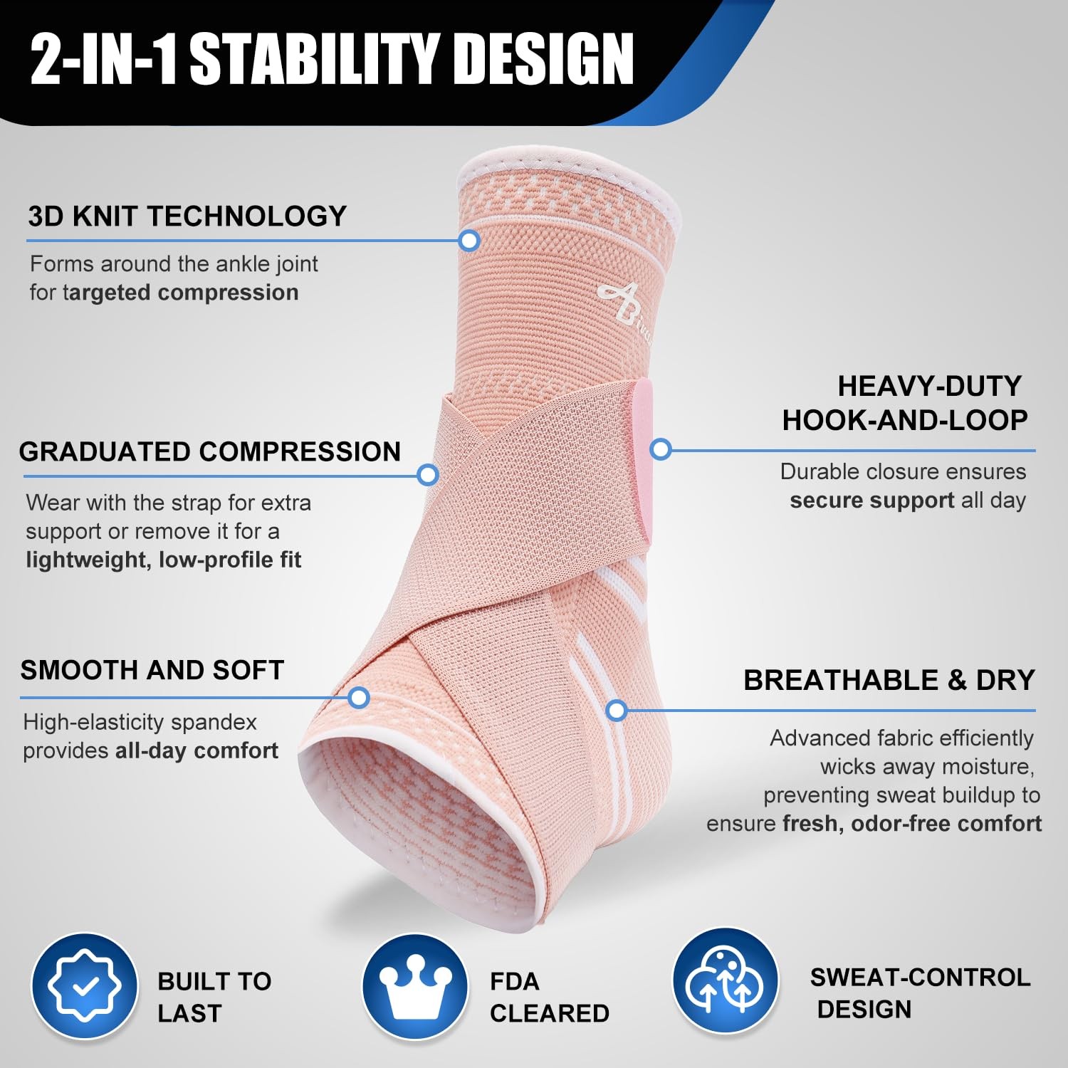 Ankle Brace For Women Men Compression Sleeve Wrap Foot Support Sprains S