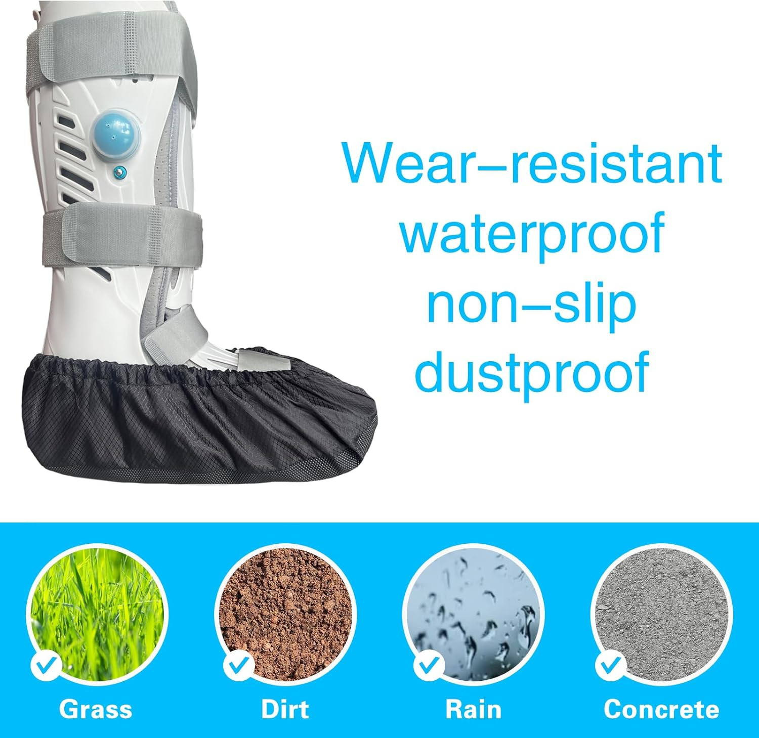 2 Pcs Air Cam Walking Boot Covers, Fracture Medical Cast Boots Shoe Covers for B