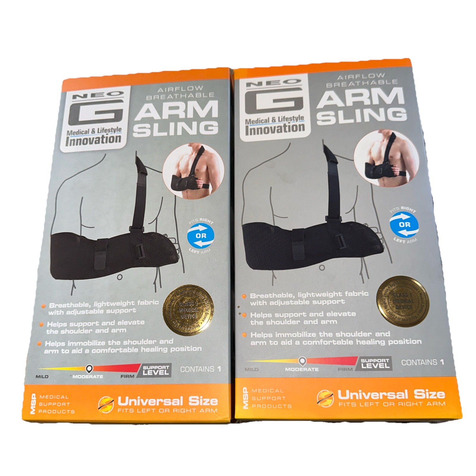 2PK Neo G Arm Sling Airflow Breathable ~ 1 Sling Each ~ Universal Size