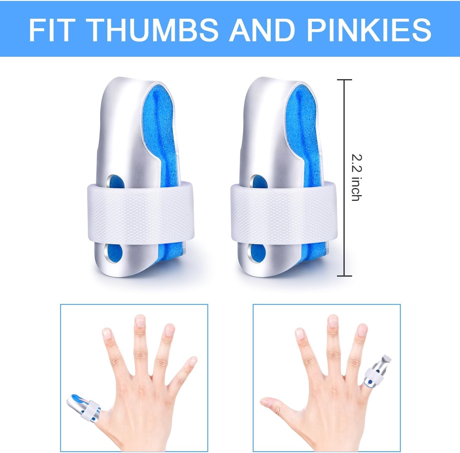 Finger Splint, 2pcs Support Brace for Arthritis Knuckle Small