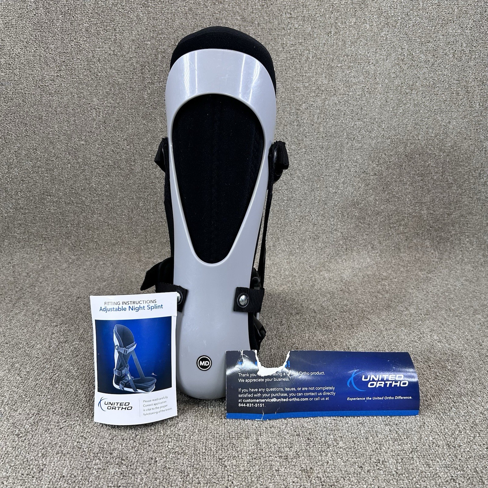 United Ortho Plantar Fasciitis Adjustable Leg Support Brace Medium MD New L or R