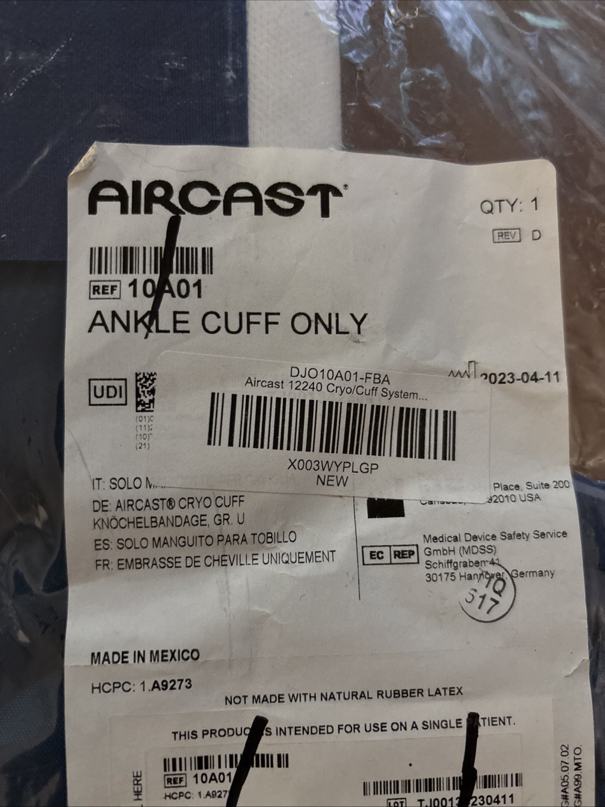 Aircast Cryocuff Ankle Cuff Only 10A01