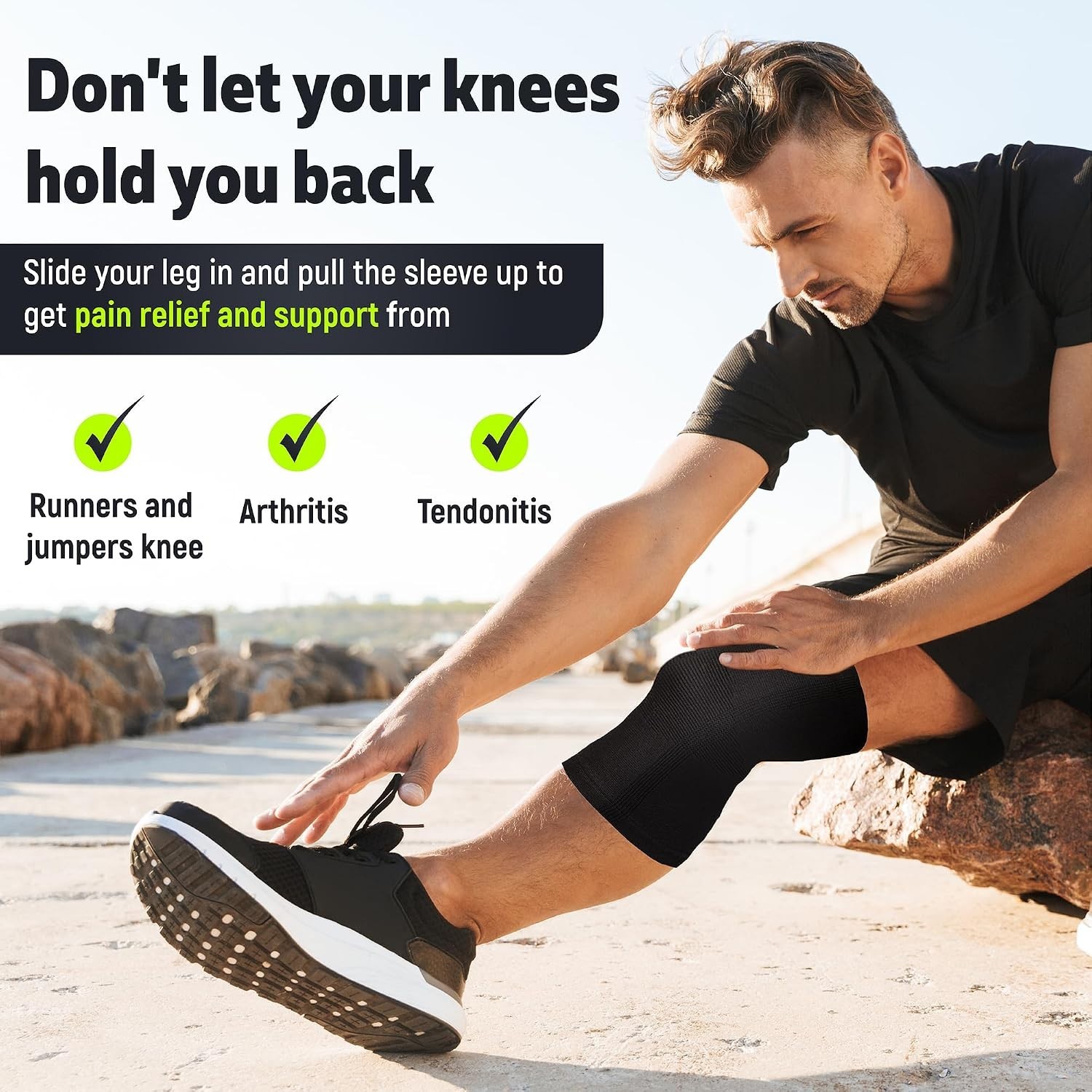 Lightweight Ergonomic Knee Brace Pair – Non-Slip Compression for Active Recovery