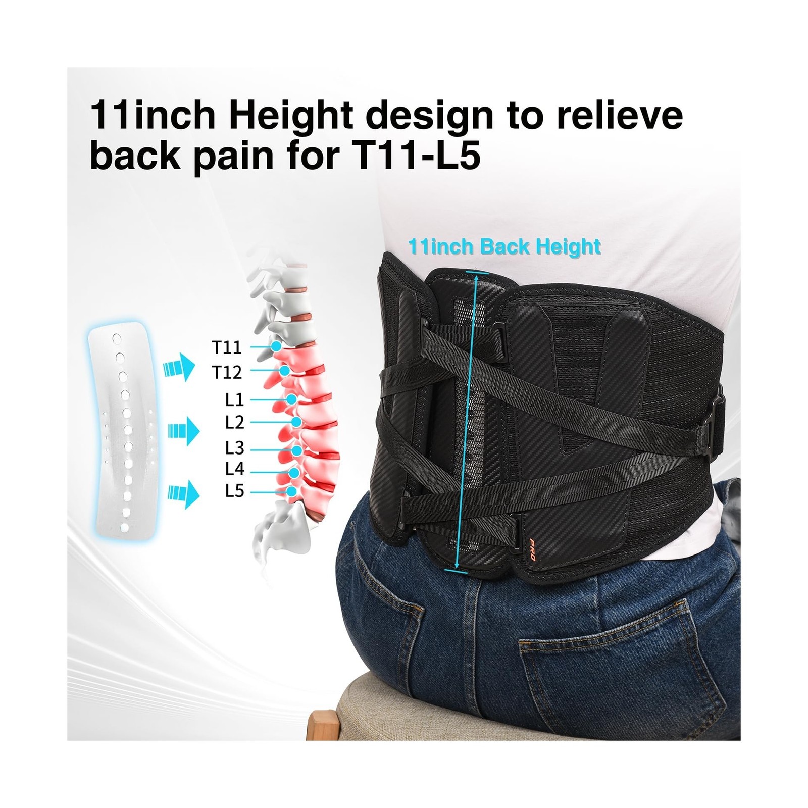 TIMTAKBO Wide and Strong Back Brace for Lower Back Pain Relief,Back Support B…
