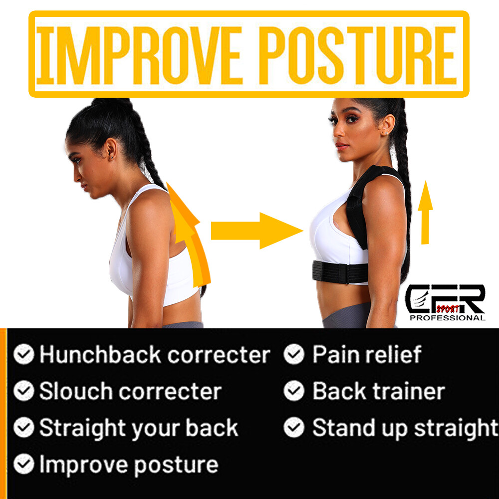 Posture Corrector Full Back Support Shoulder Lumbar Brace Pain Fortemotus