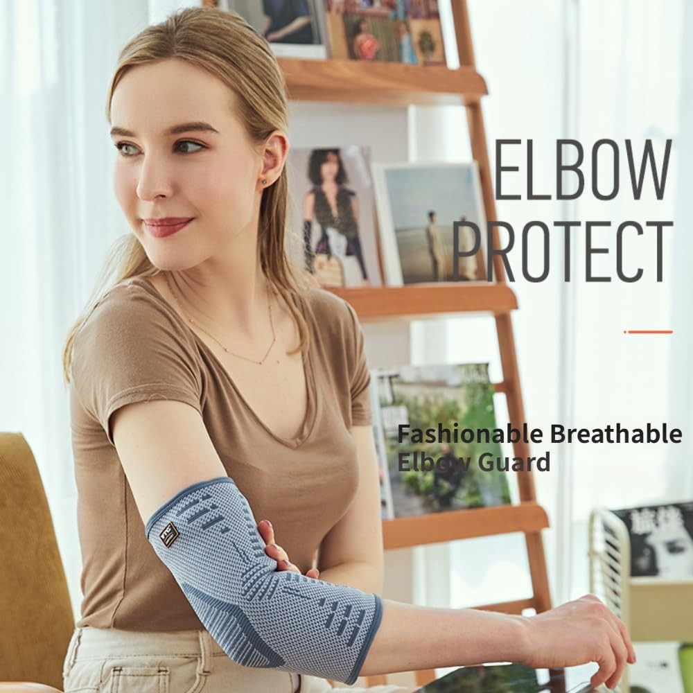 VTG SUPPORT 1 Pack Elbow Sleeve, Breathable Anti-Slip L【26-29 CM（9-11¼ ″）】