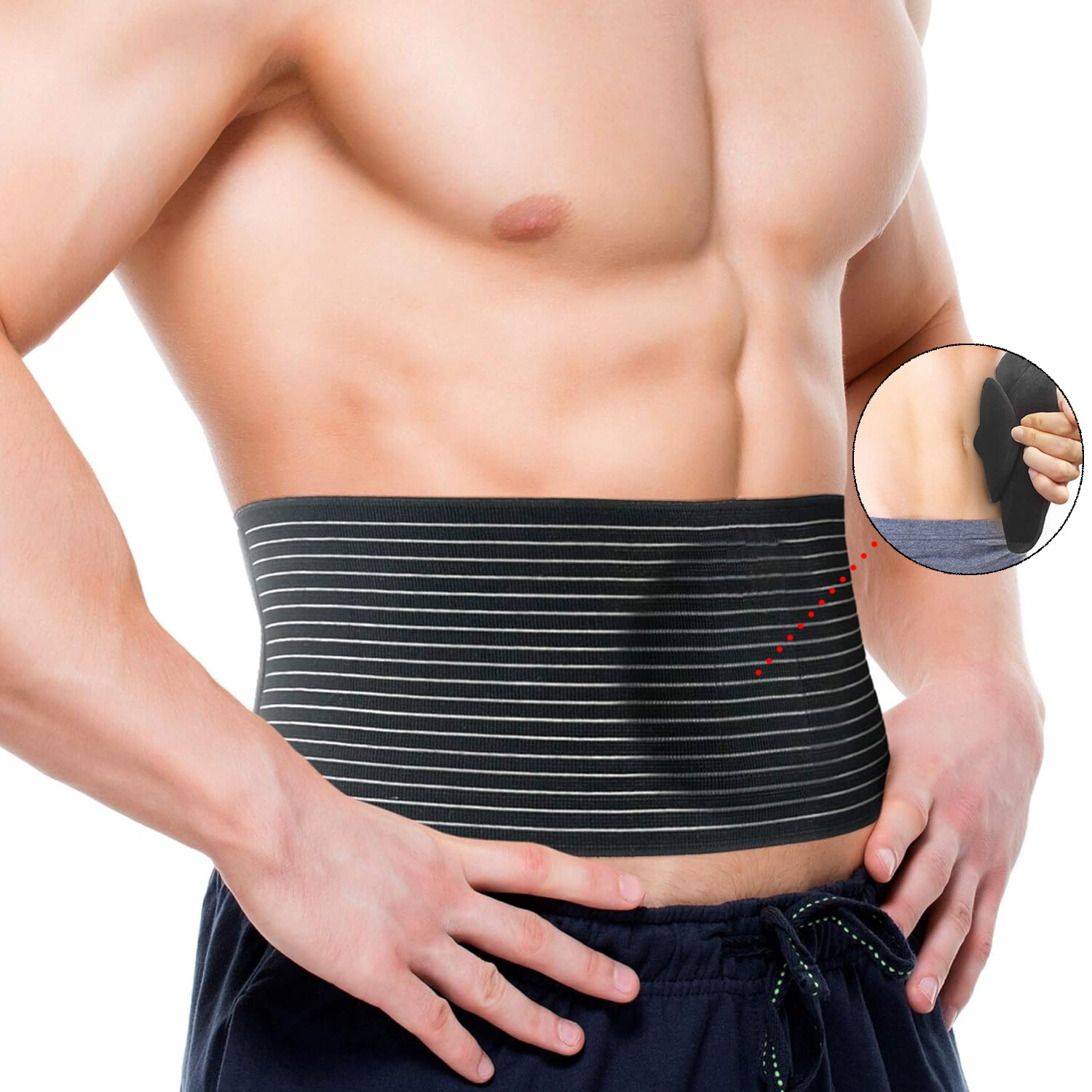 Umbilical Navel Hernia Belt for Men or Women -Abdominal Support Binder with Pad