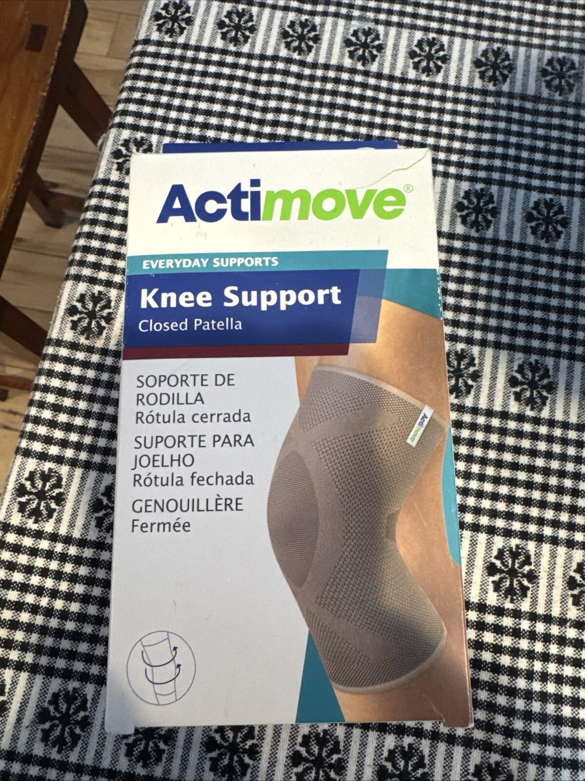 KNEE SUPPORT ‘Actimove’ Closed Patella (Beige) Size LARGE New LATEX FREE