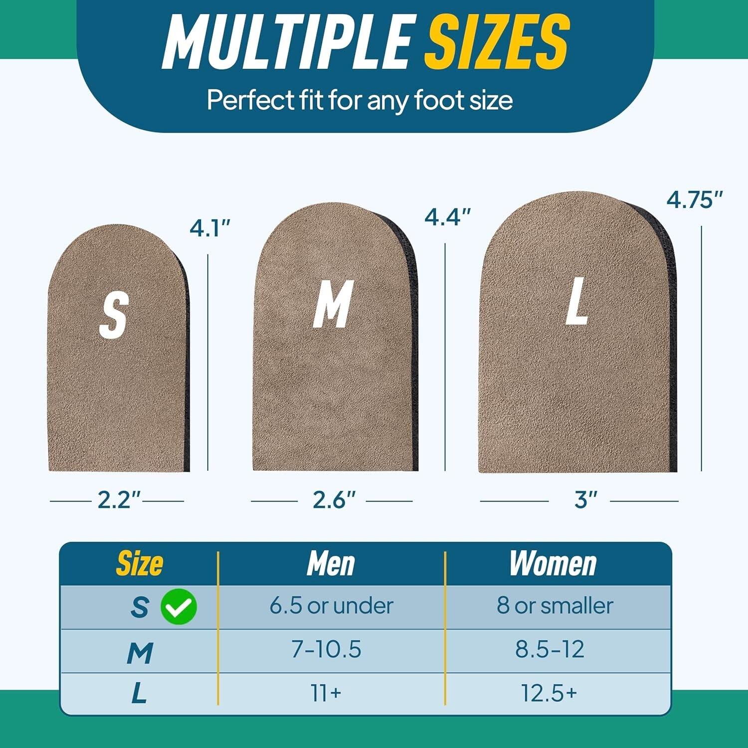 Heel Lifts for Women and Men Adjustable Shoe Lifts(Small, 2, Count)