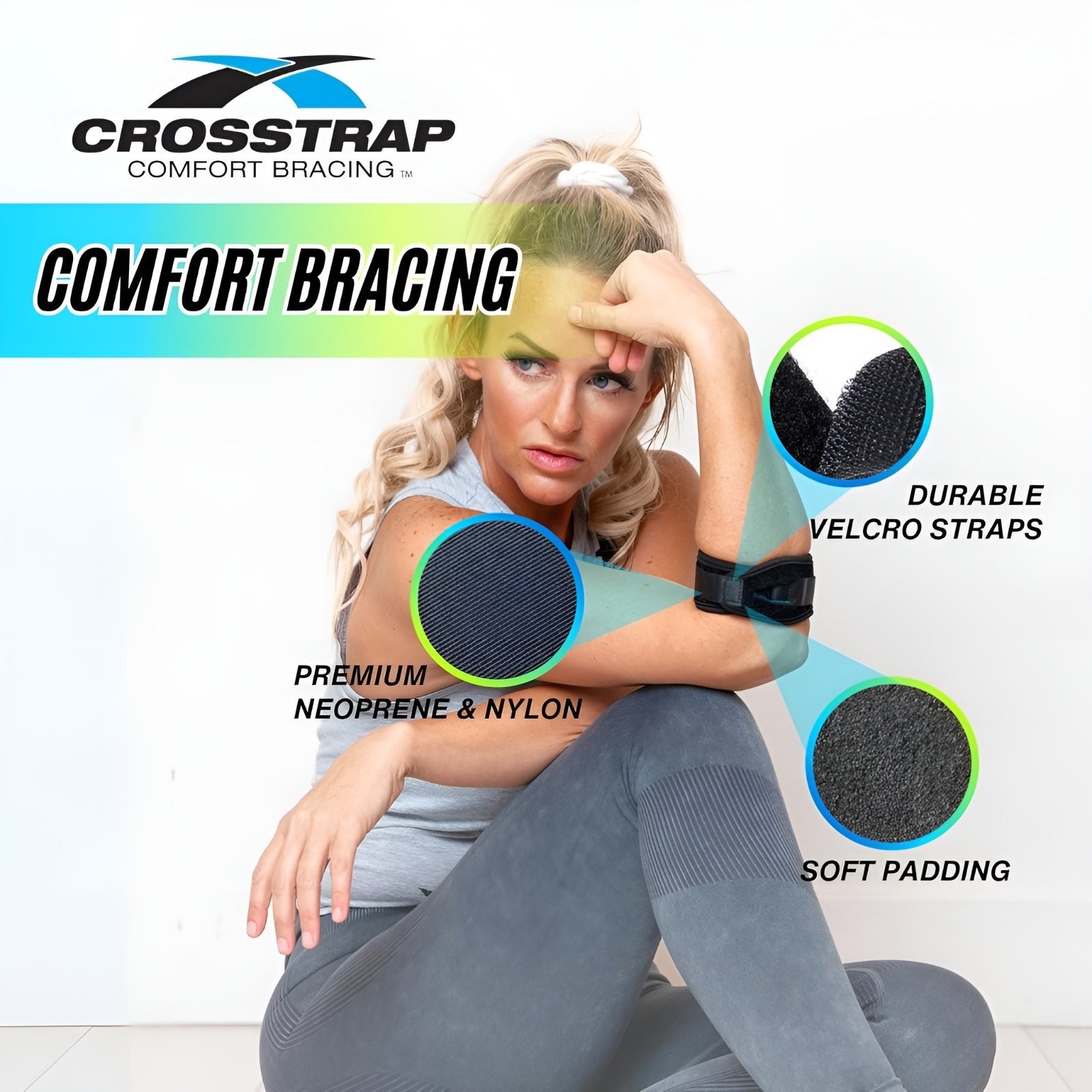 Tennis Elbow Brace Large Counterforce Strap for Men & Women Pain Relief