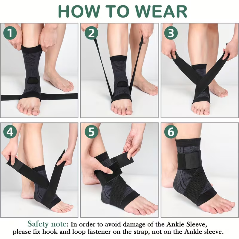 Ankle Support Brace Compression Sleeve Plantar Fasciitis Pain Relief Foot Wrap