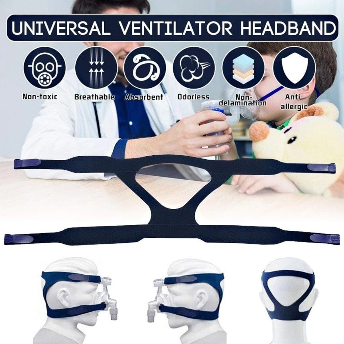 Skin-Friendly Ultralight Headgear Replacement for Full Face Resmed/Philips Masks