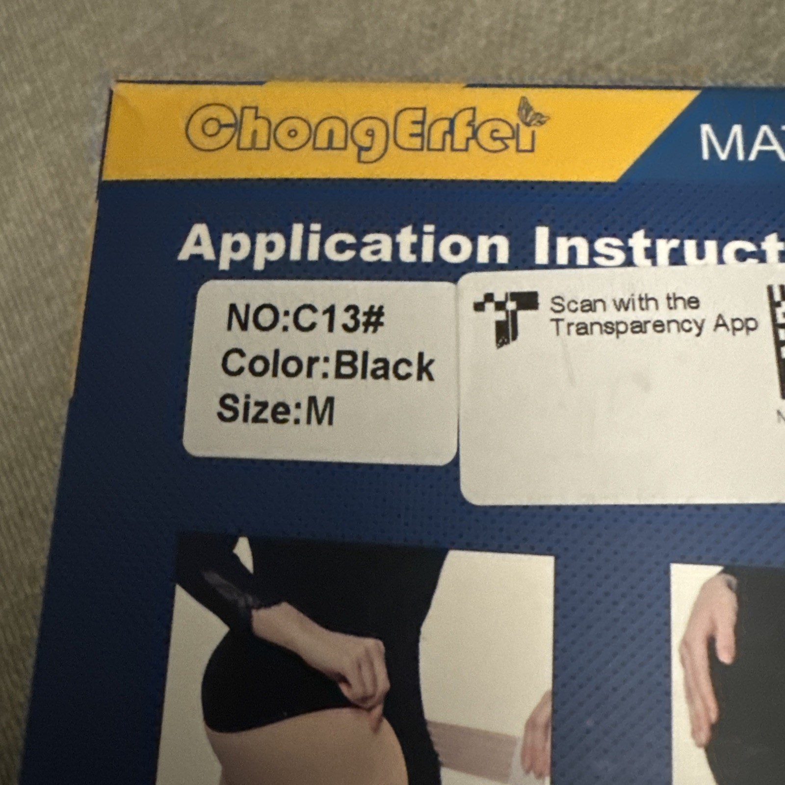 Chong Erfer Maternity Support Belt BLACK MEDIUM #C13