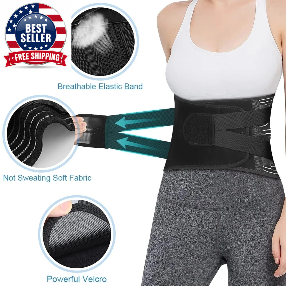 Lumbar Support Belt Adjustable Double Pull Back Breathable Medical Orthopedic Br