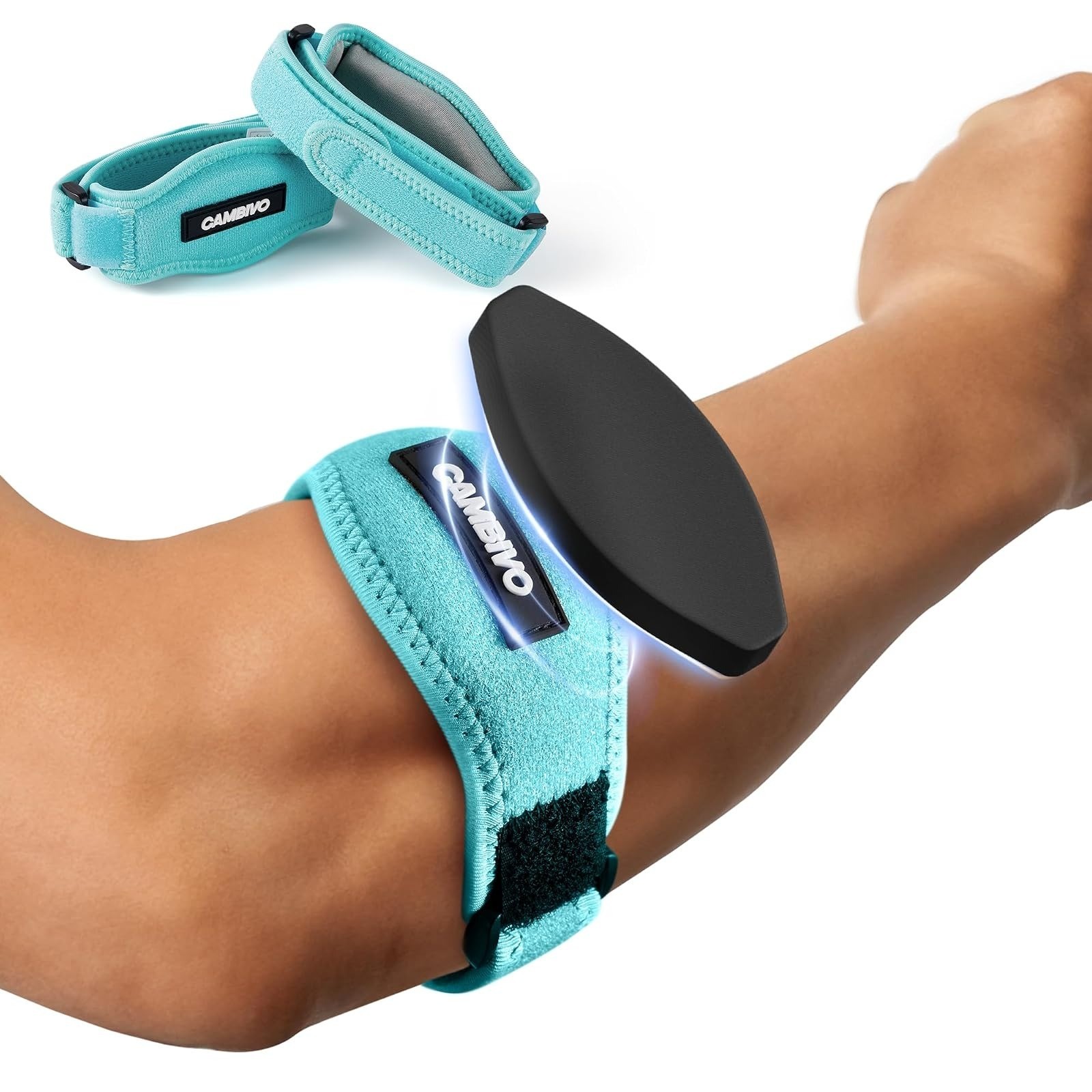 CAMBIVO Tennis Elbow Brace Straps 2 Pack Adjustable Tendonitis Support