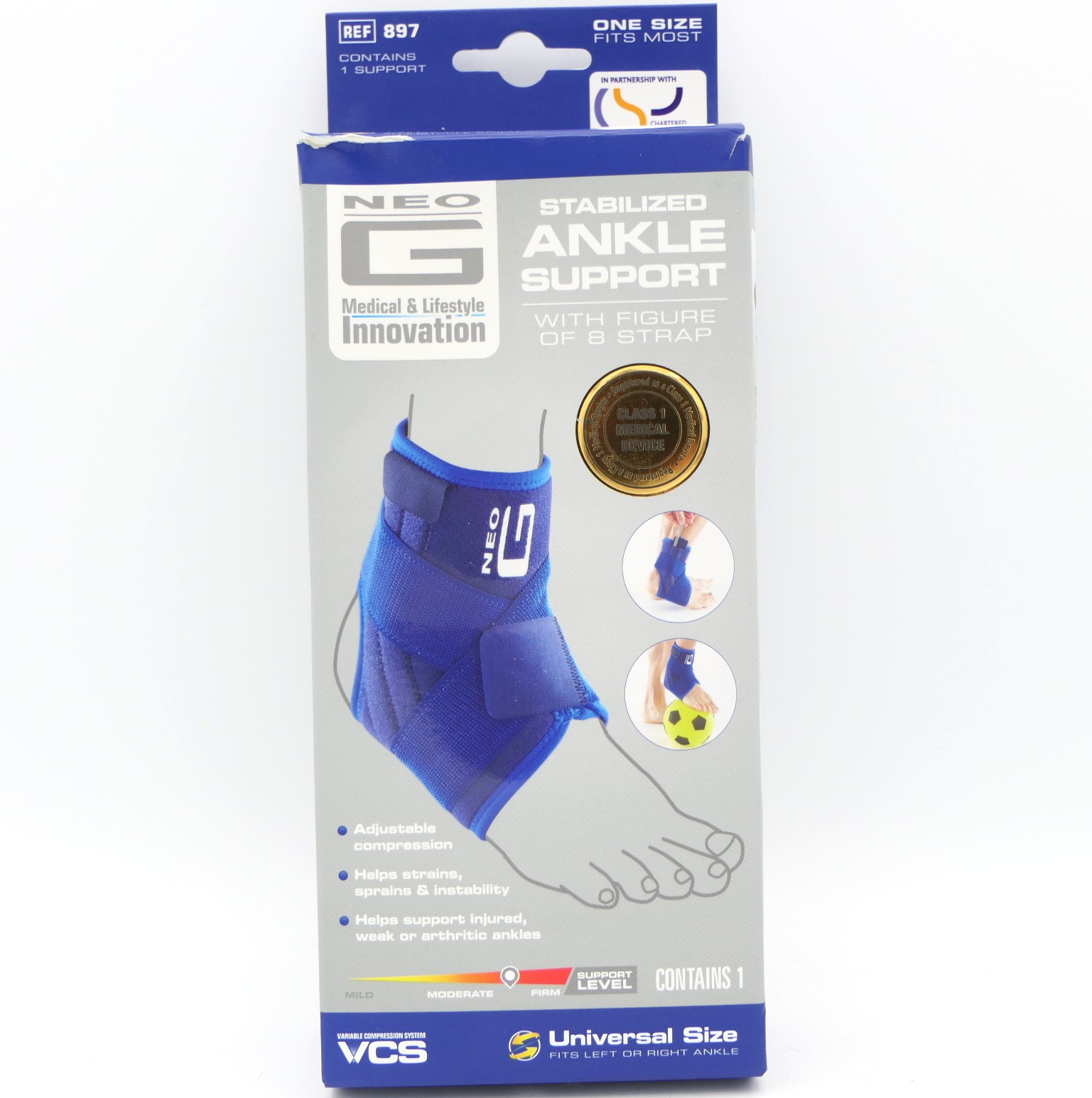 NEO-G Stabilized Ankle Support w/ Figure of 8 Strap & Adjustable Compression 997