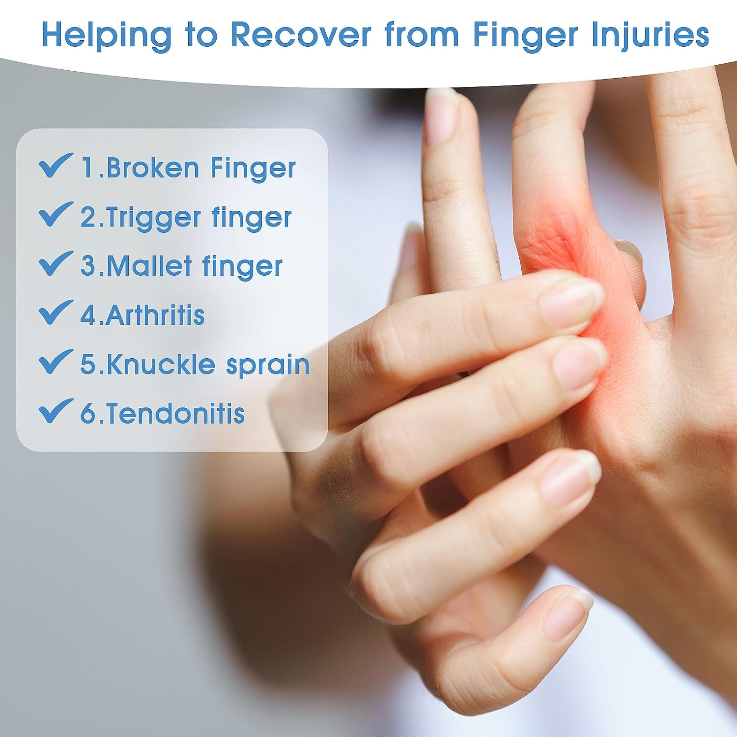 Trigger Finger Splints, 5PCS Thumb Finger Brace for Trigger Finger Knuckle Immob