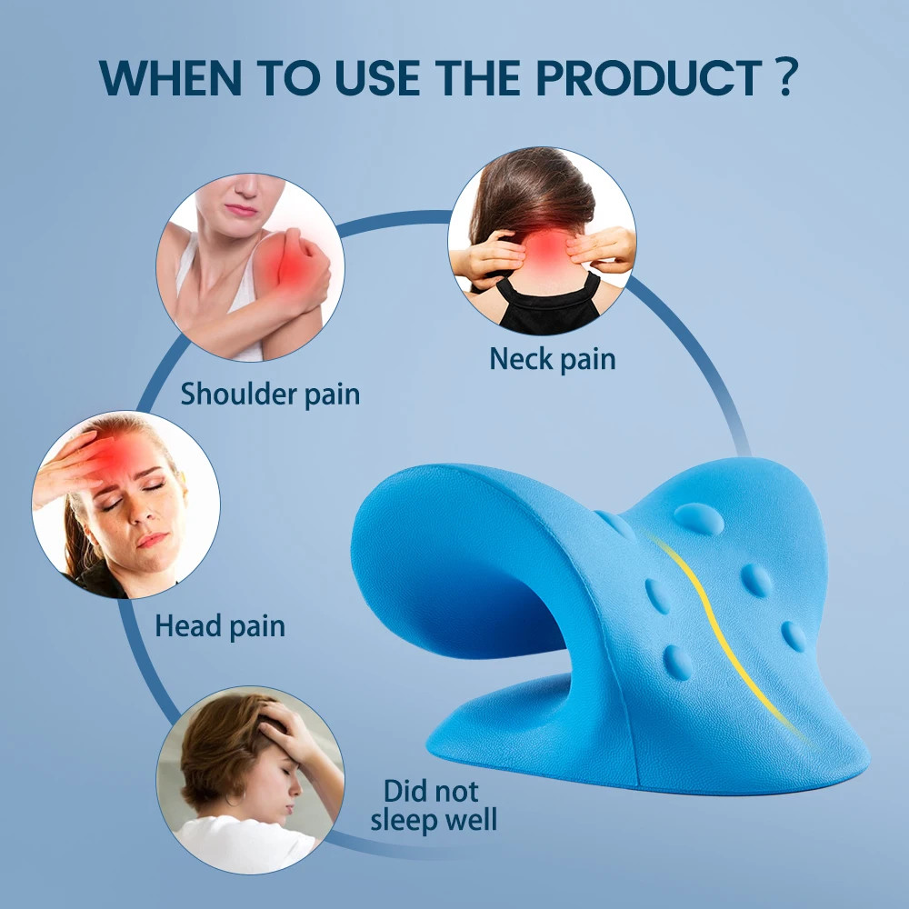 Neck Cloud Cervical Neck Stretcher Pillow Traction Device Pain Relief Massage