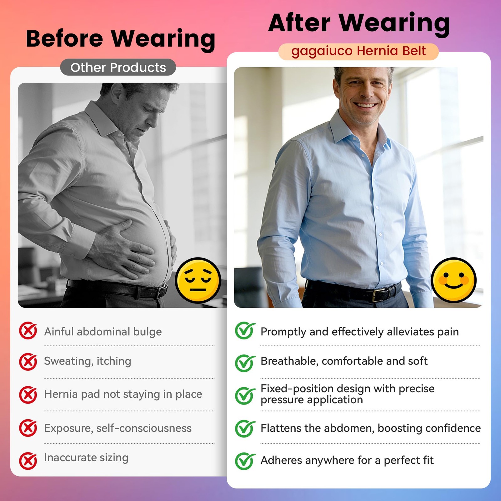 gagaiuco Umbilical Hernia Belt for Men & Women, Abdominal Binder Adjustable T…