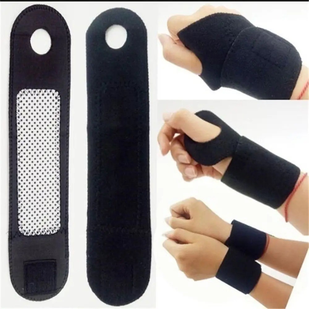 Self Heating Wrist Support Brace Adjustable Compression Sports Wrap Pair