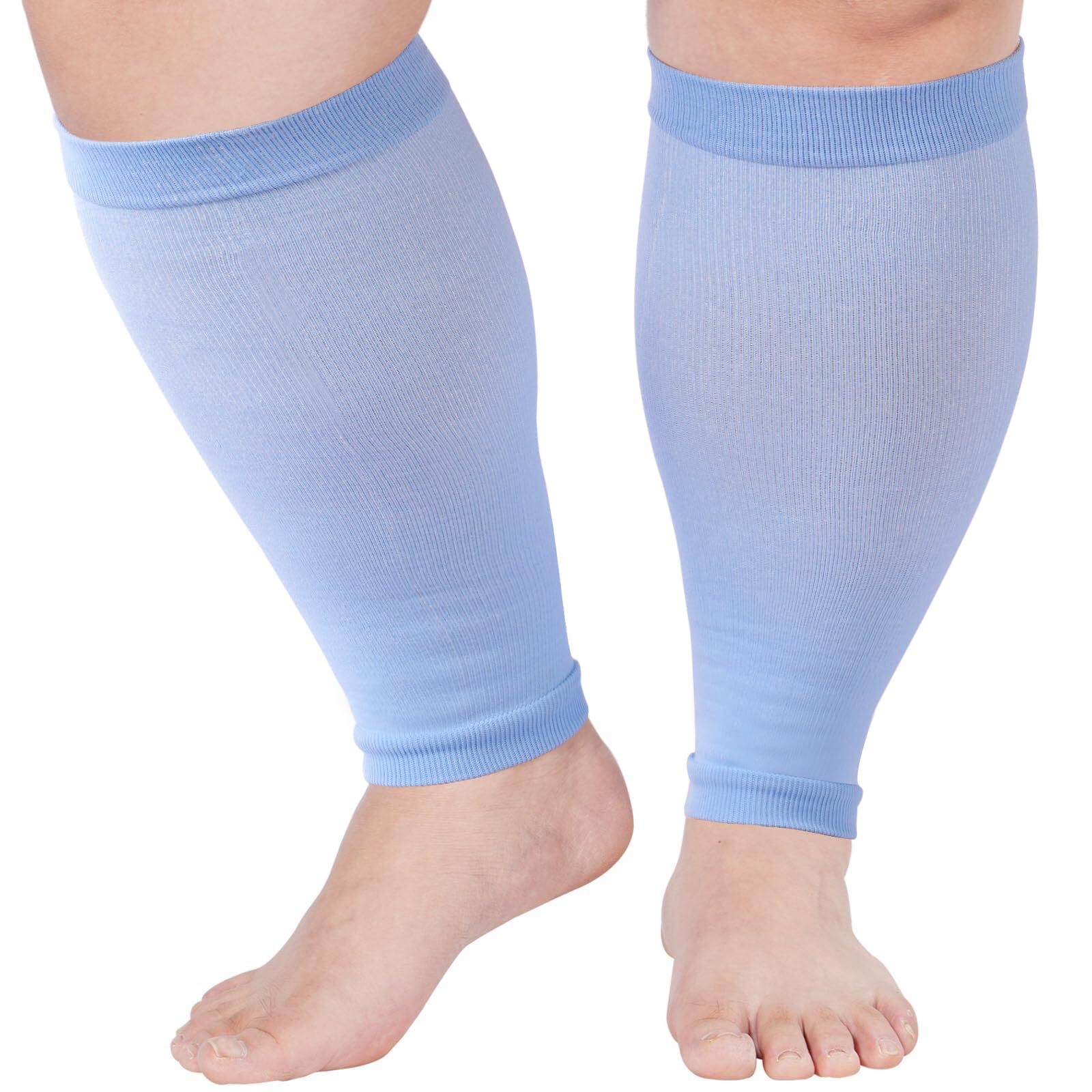 Plus Size Compression Leg Sleeves 15-20mmHg Wide Calf Knee High Sleeves