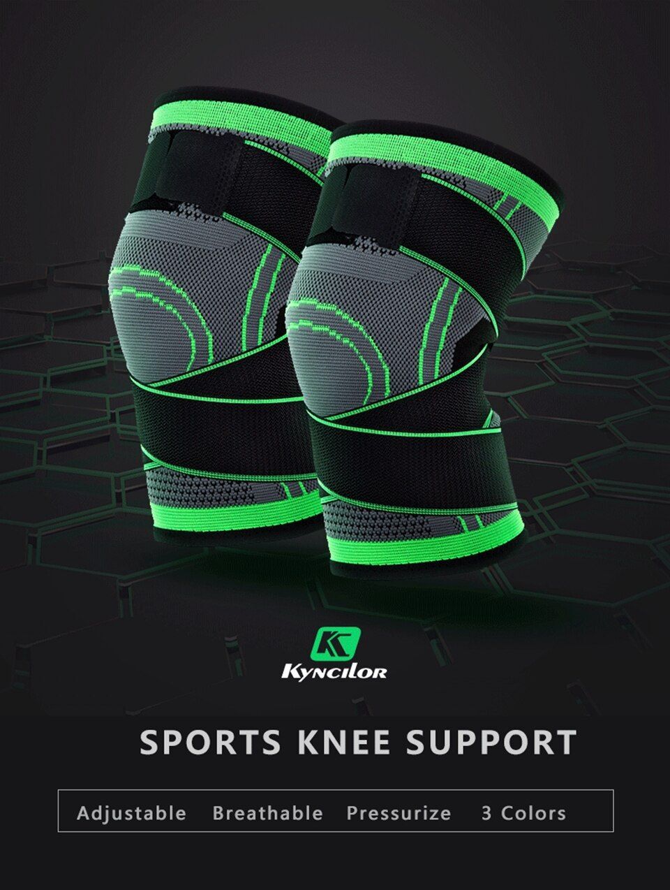 Elastic Knee Sleeve Adjustable Bandage Volleyball Strap Knees Support Belt 1Pc