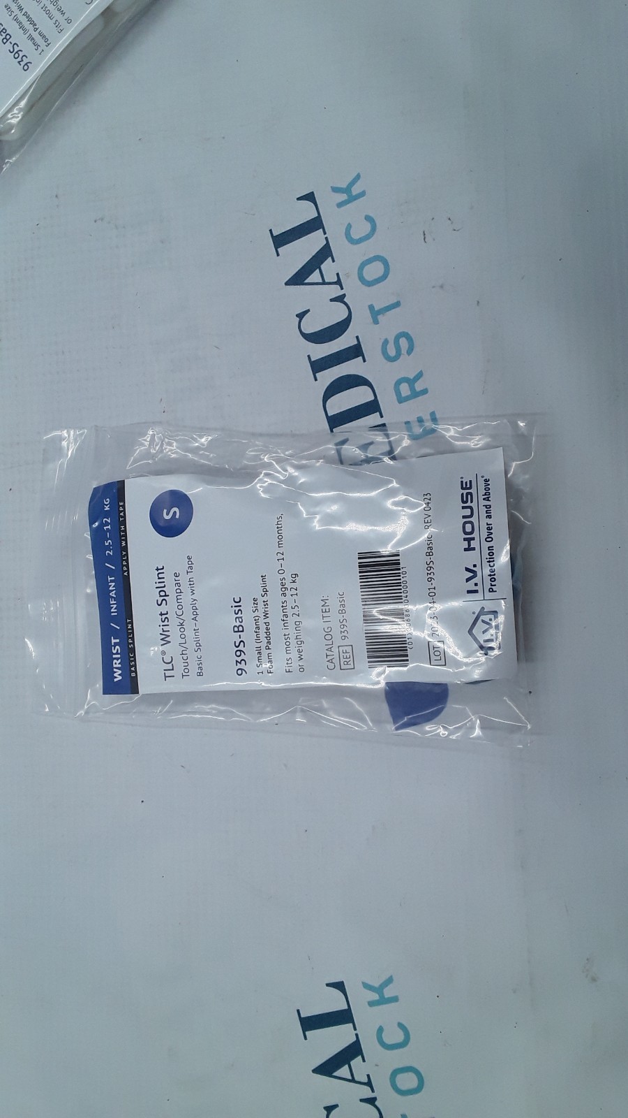 I.V. House TLC Wrist Splint Infant 2.5-12KG S REF 939S-Basic Lot of 9