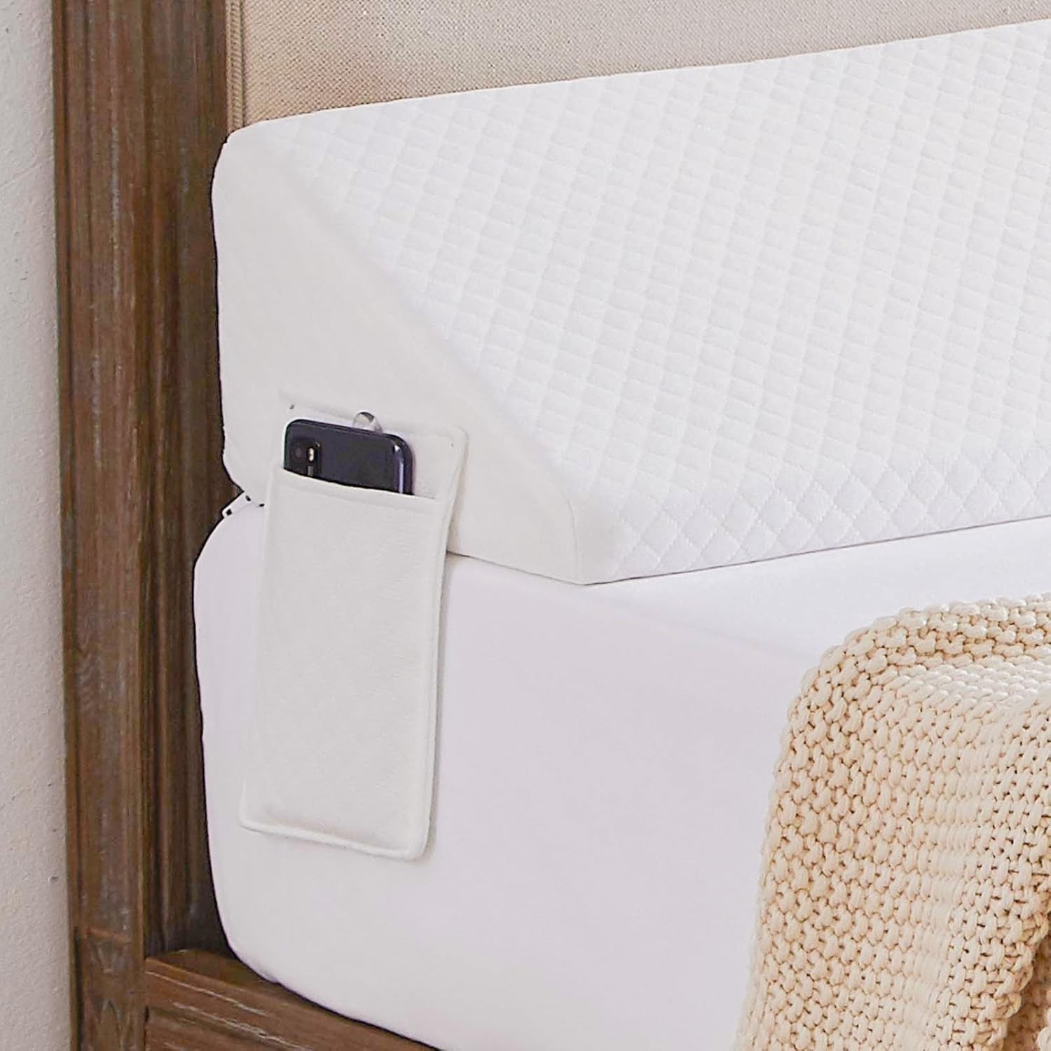 King Size（76″x10″x6″） Bed Wedge Pillow Headboard Bed Gap Filler(0-8″ Triangle