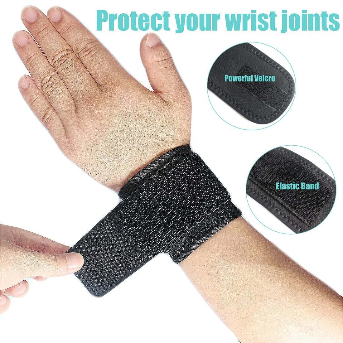 Breathable Neoprene Wrist Support Brace – 2 Pack for Weightlifting & Comfort