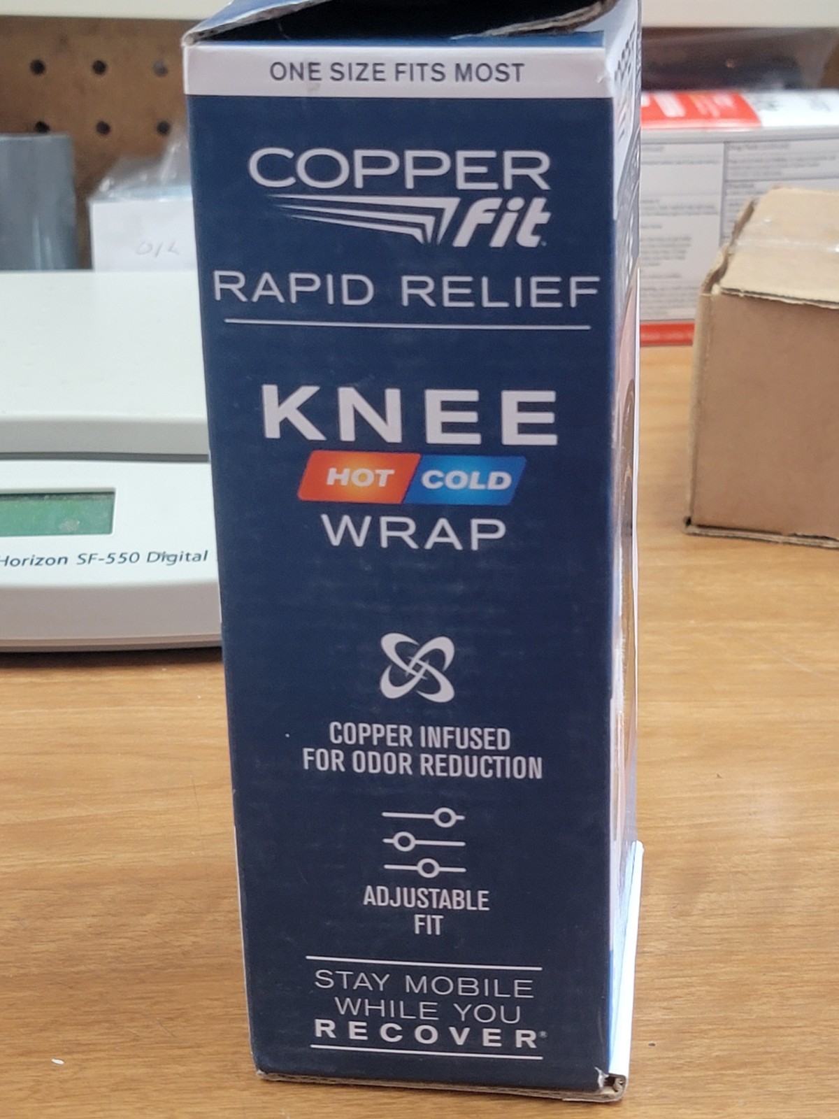 Copper Fit Rapid Relief Knee Adjustable Wrap with Hot/Cold Gel Pack. FreeShipL48