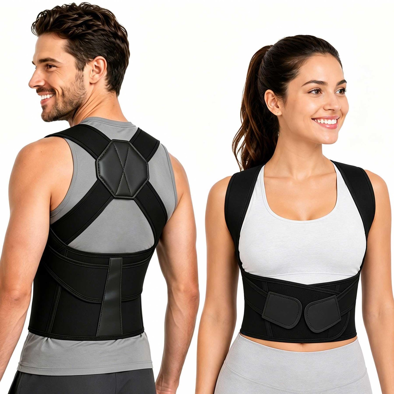 Cmipeob Posture Corrector for Women and Men Full Back Brace XX-Large, Black