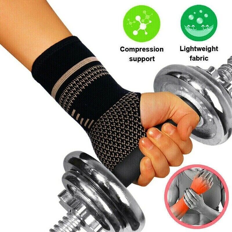4P Copper Wrist Compression Sleeves Comfortable Breathable for Arthritis Sprains