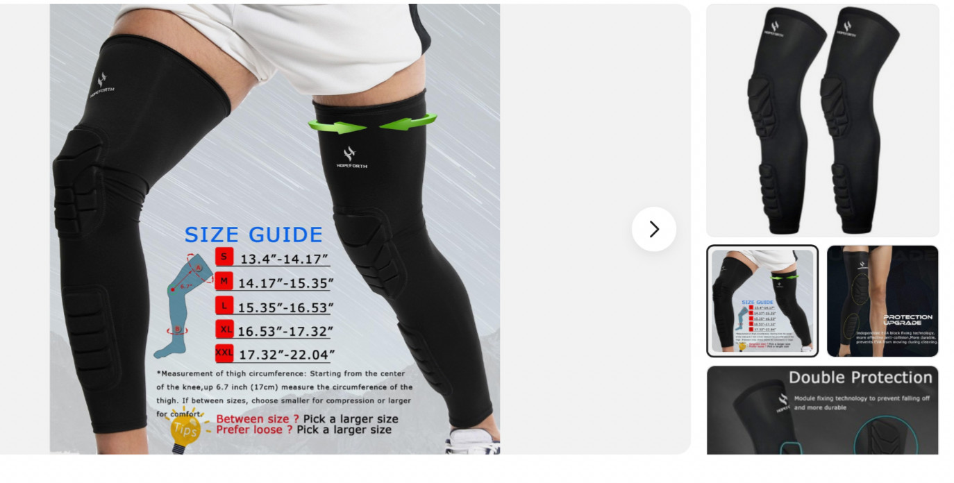 Knee Calf Padded 2 Pack Compression Leg Sleeve Thigh Sports Protective Gear Med.