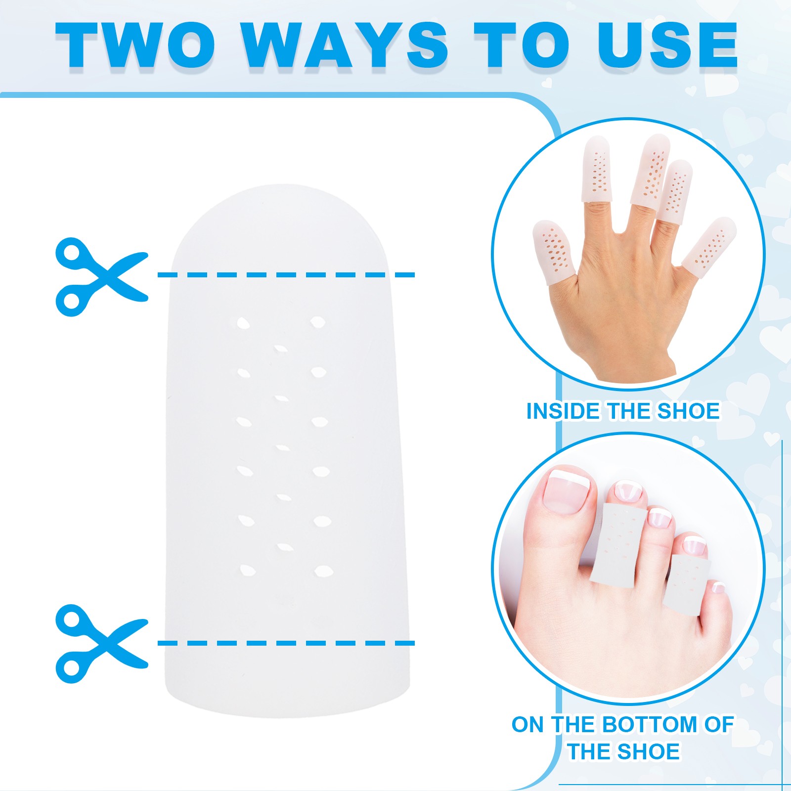 20 Pcs 1.8″x0.94″ Gel Finger Cots Silicone Breathable Finger Protector White