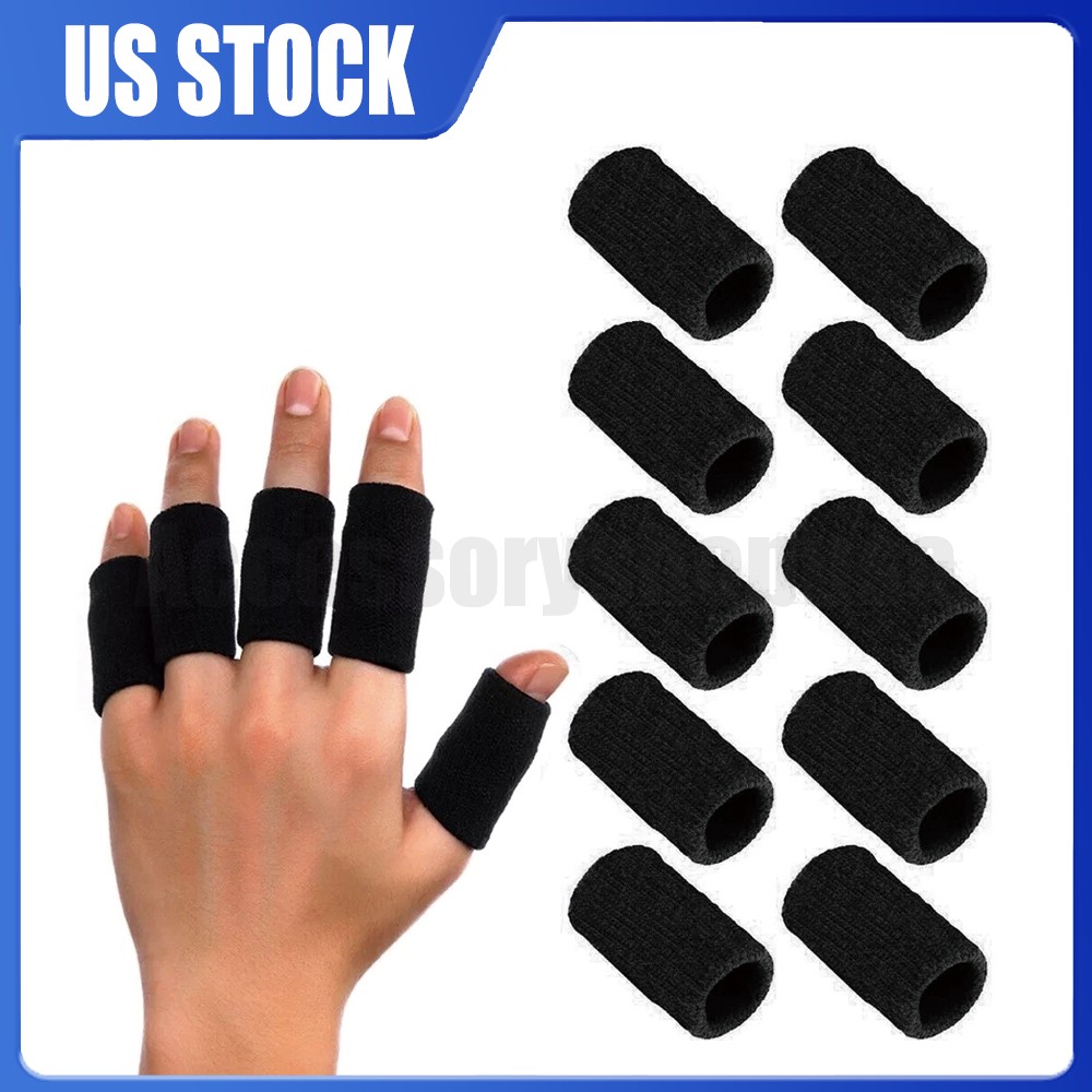 10x Sport Finger Sleeves Protector Finger Brace Support Elastic Thumb Sleeves
