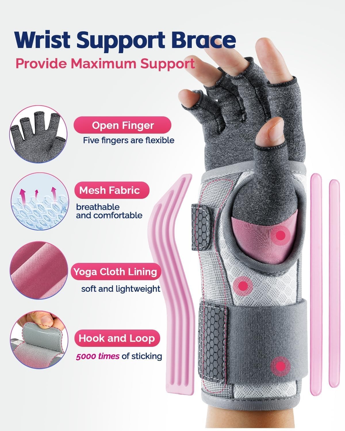 Women’s Arthritis Glove & Carpal Tunnel Wrist Brace Set