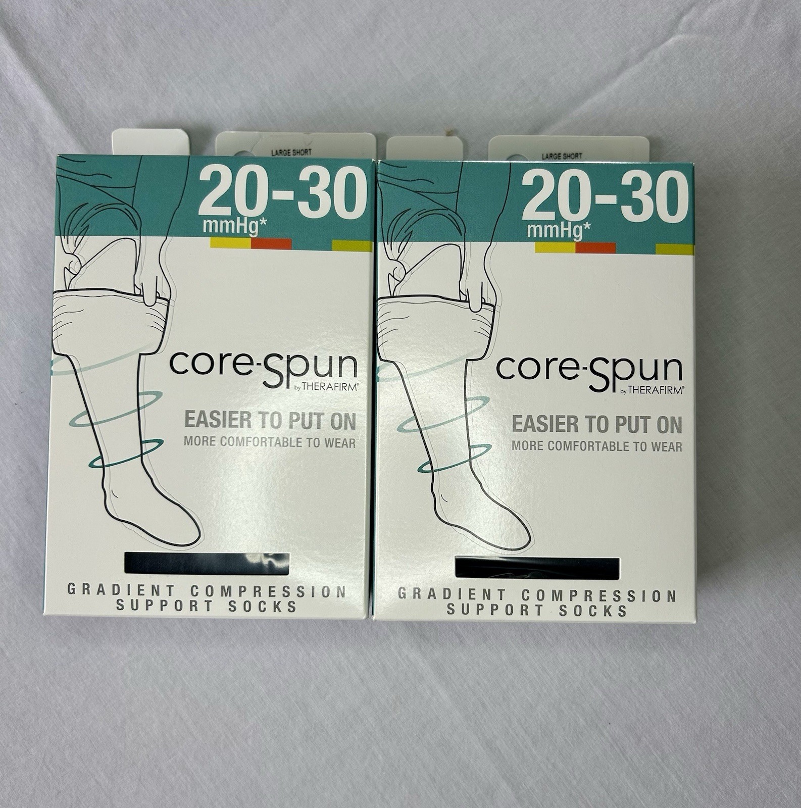 NEW Lot Of 2 Core-Spun 20-30mmHg Gradient Compression Support Socks Size L Navy