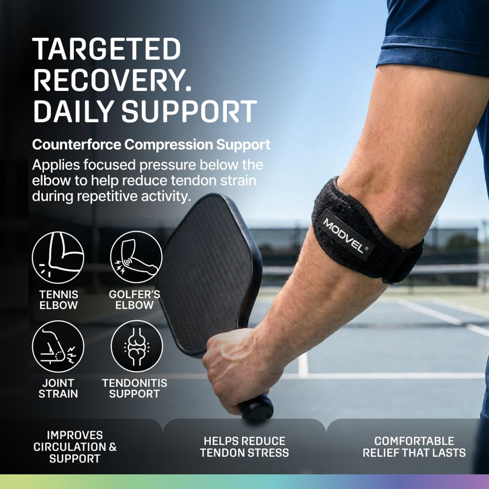 Adjustable Elbow Brace with Hook and Loop Strap Tennis Tennis Elbow Support for