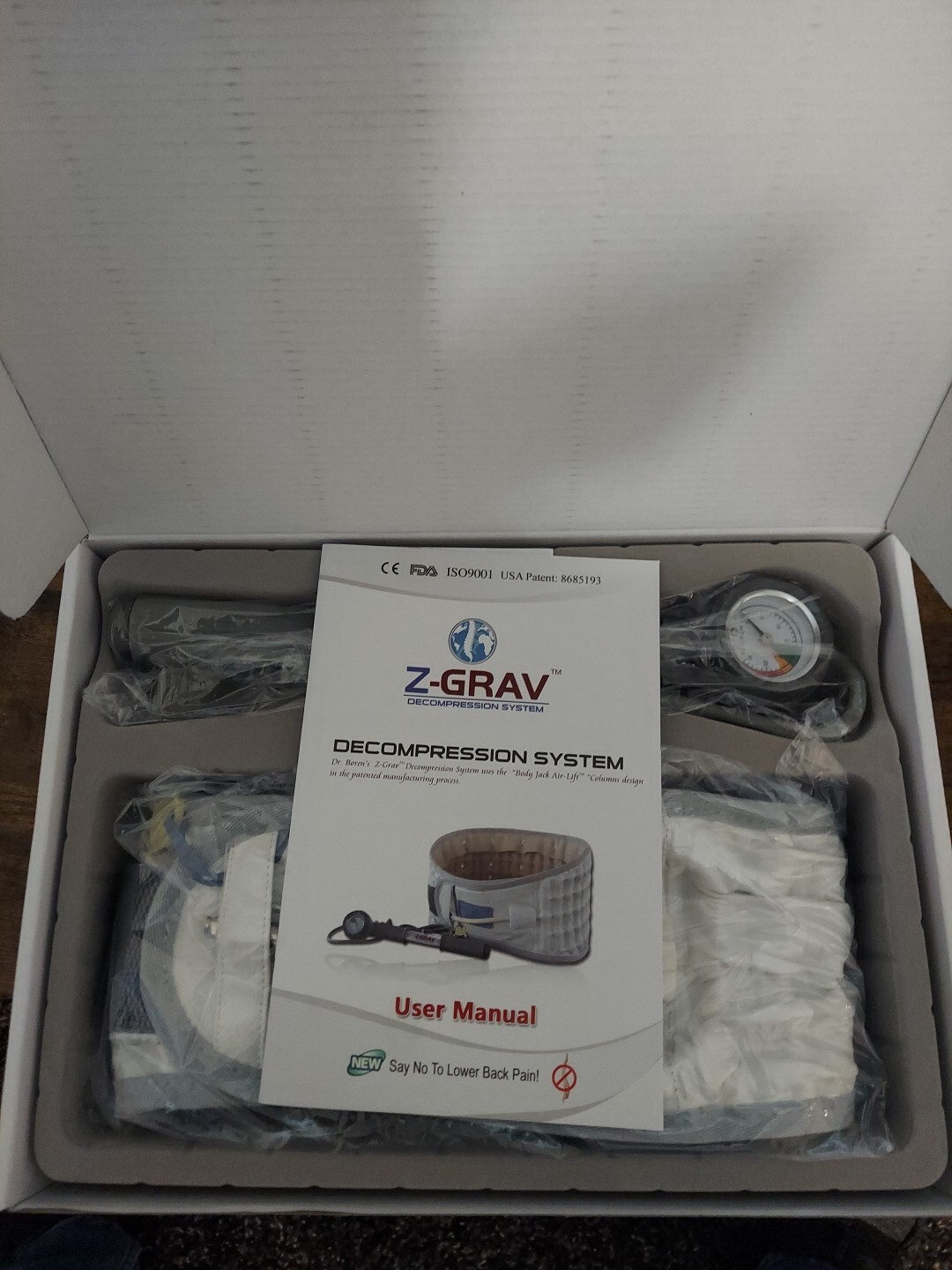 Z-Grav Spinal Decompression System Size LG Lumbar Belt Back Pain Relief 36-40”