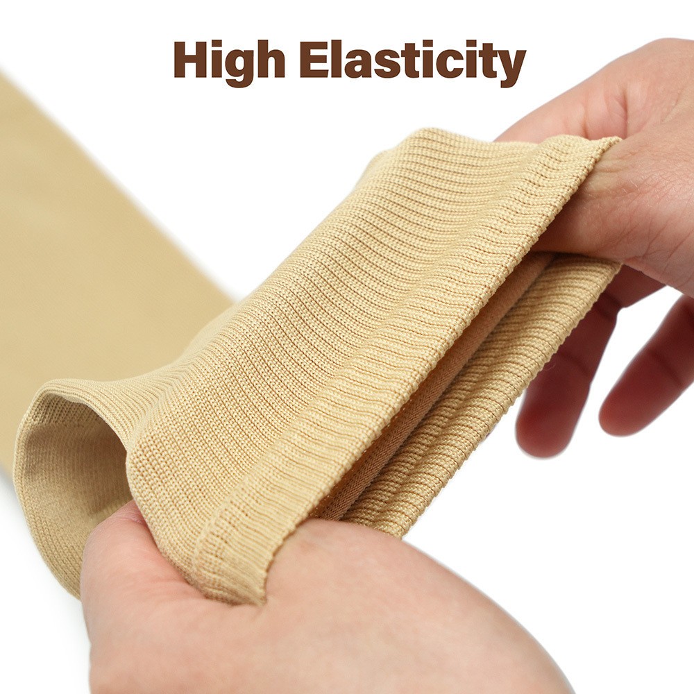 2pcs Breathable Compression Zipper Socks Open Toe Elastic Leg Support Socks
