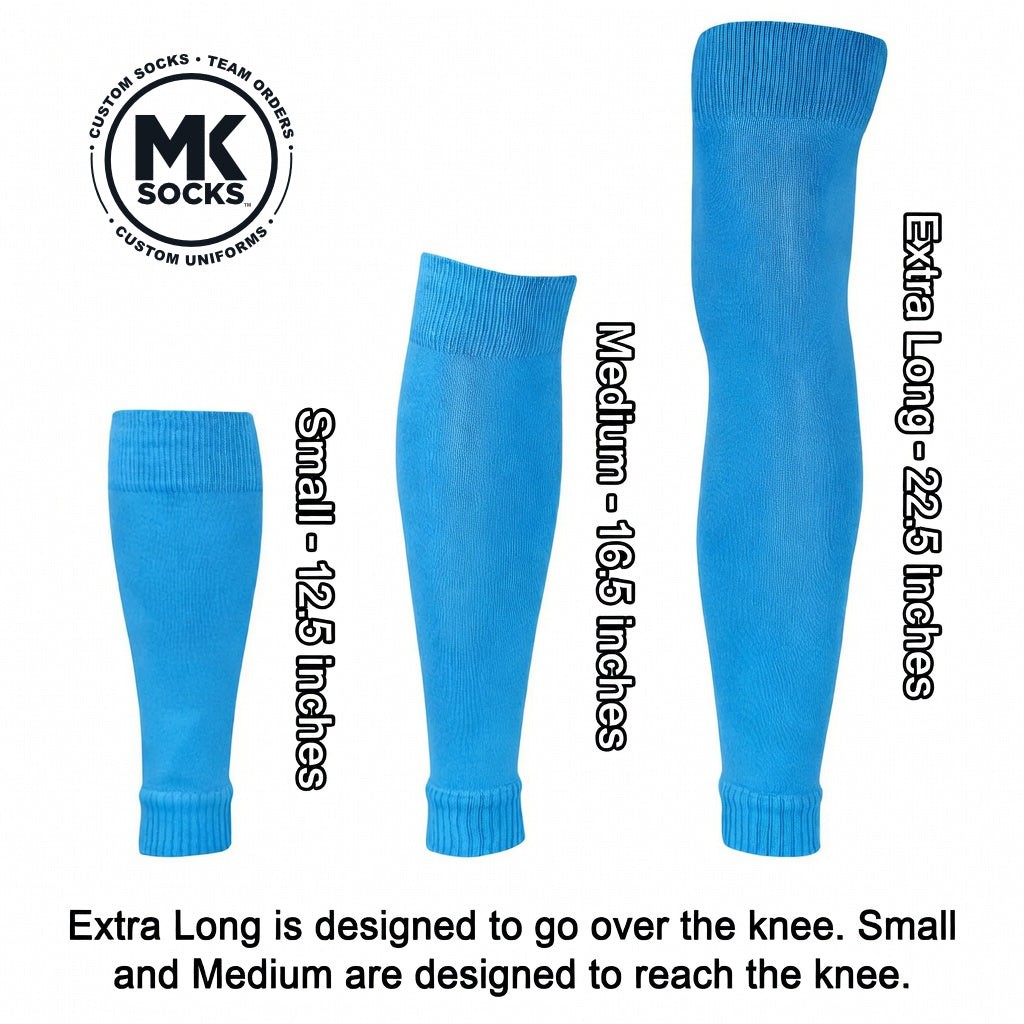 MK Socks Soccer Football Leg Sleeves – Shin Guard Hold, USA Made, Hot Pink