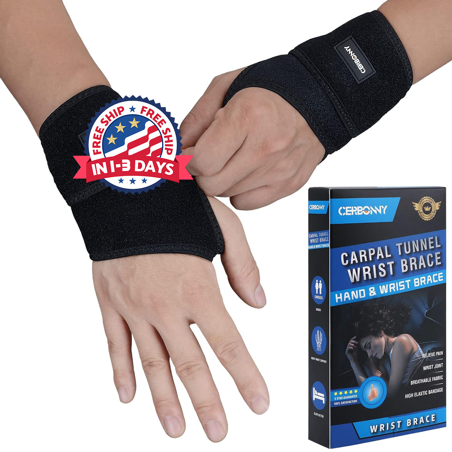 Pack 2 muñequeras ajustables con correa reversible para protección deportiva.