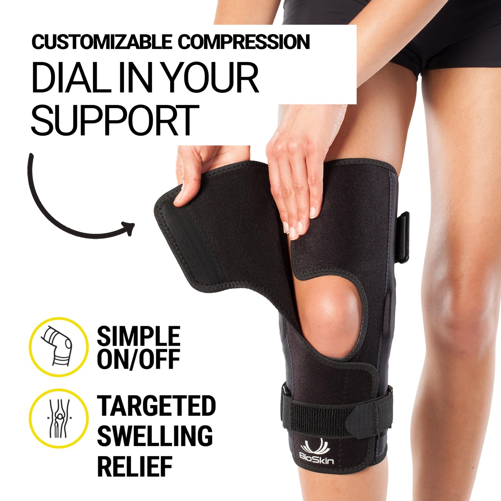 Bioskin Wraparound Compression Knee Brace For Knee Pain Acl Mcl Injuries