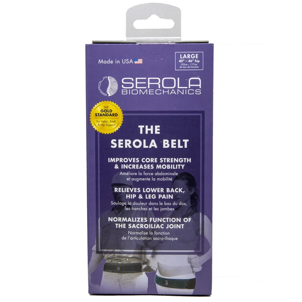 The Serola Belt LARGE 40” to 46” Hip, Sacroiliac Lower Back Pain Relief Support