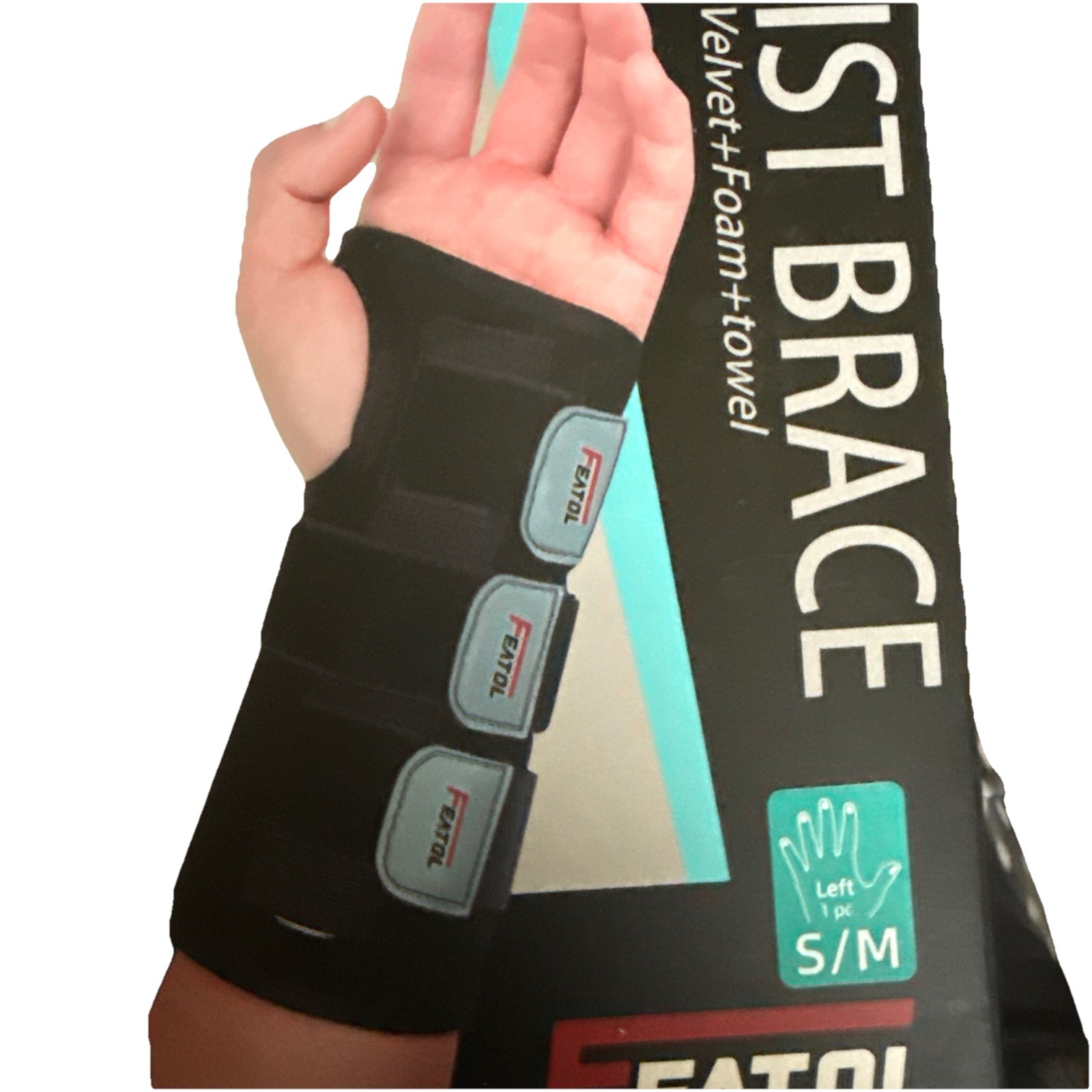 FEATOL Wrist Brace Hand Brace Left Hand Small/Medium Carpal Tunnel Wrist NIB
