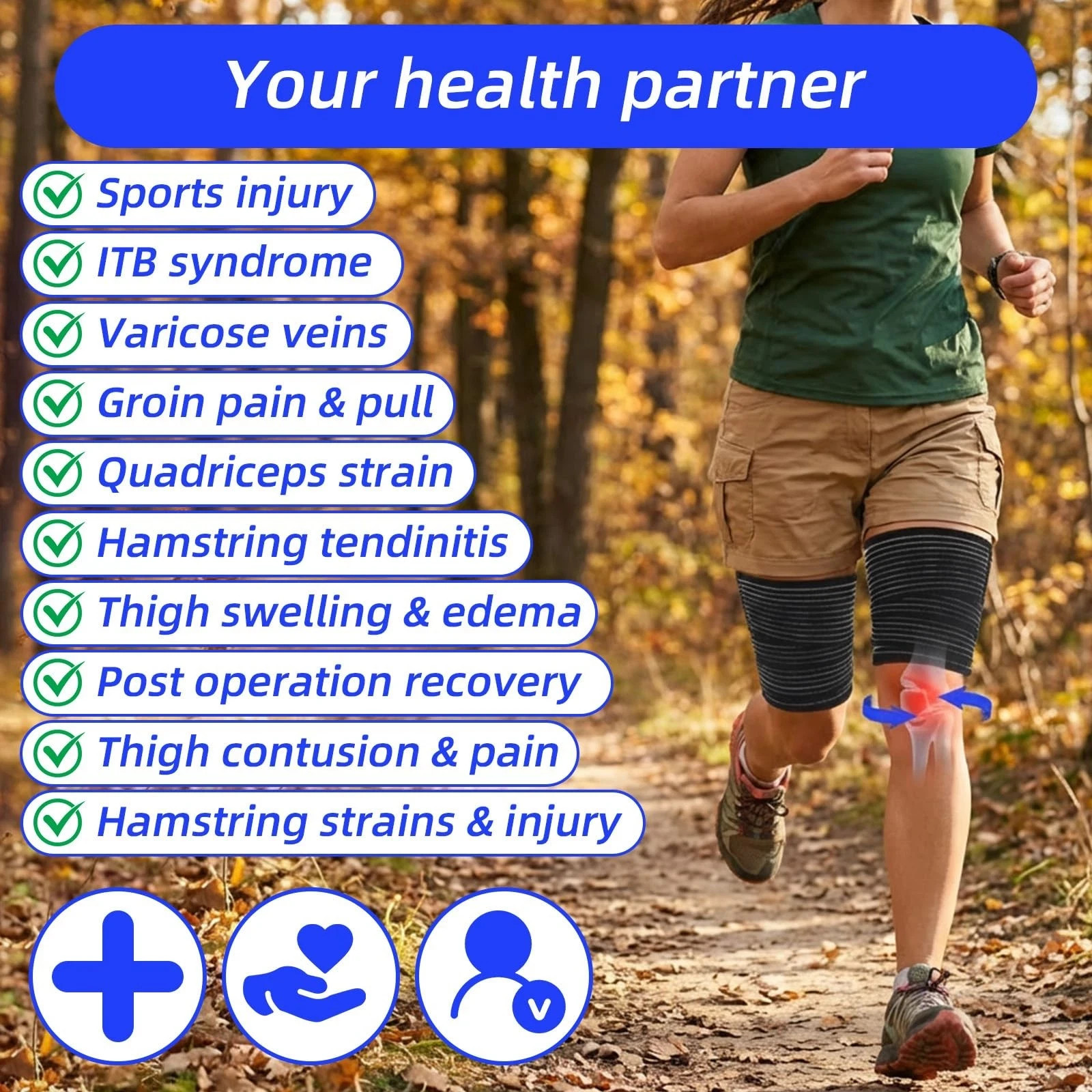 2 PCS Extra Long Elastic Knee Wrap Compression Bandage Brace , Adjustable Com…
