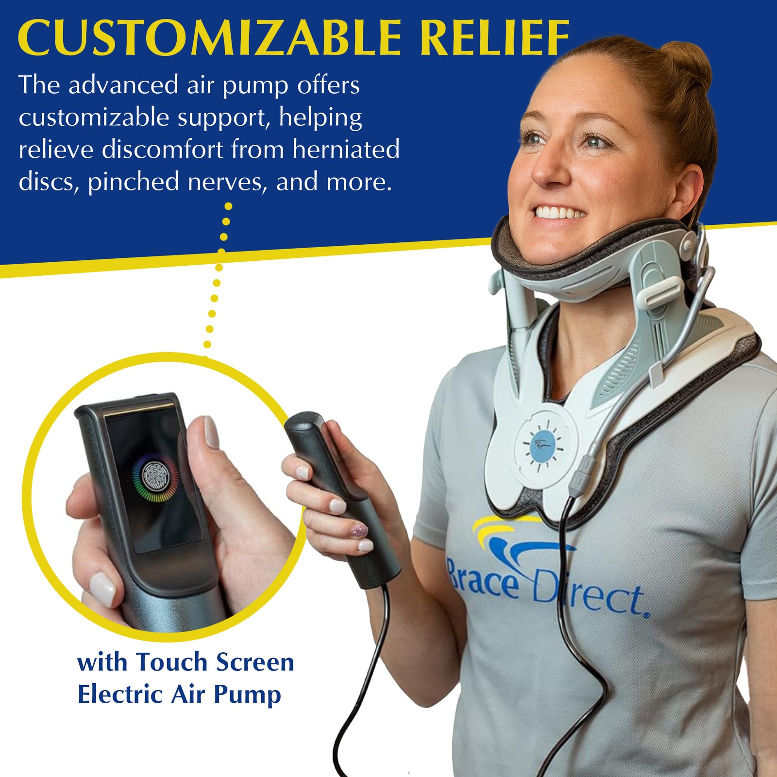 Cervical Traction Collar- Electric Pump- Neck Traction Device for Pain Relief