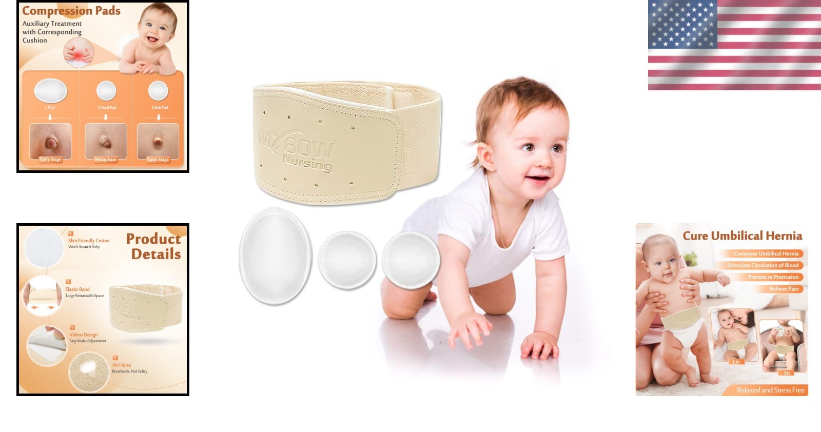 Baby Umbilical Hernia Belt for Infant Stomach Support`/
