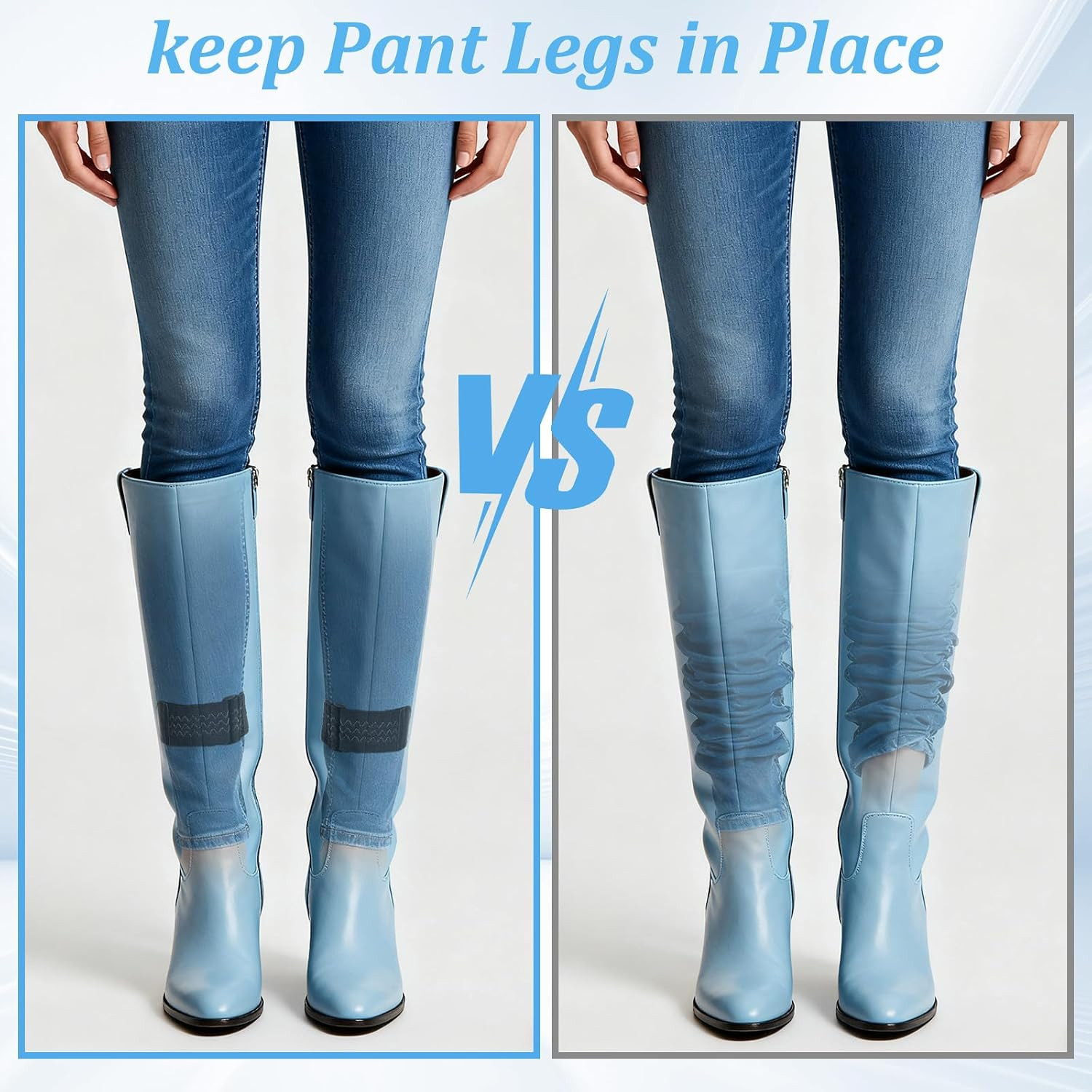2 Pcs Ankle Straps Adjustable Boot Bands Elastic Polyester Pant Leg Straps Mu…