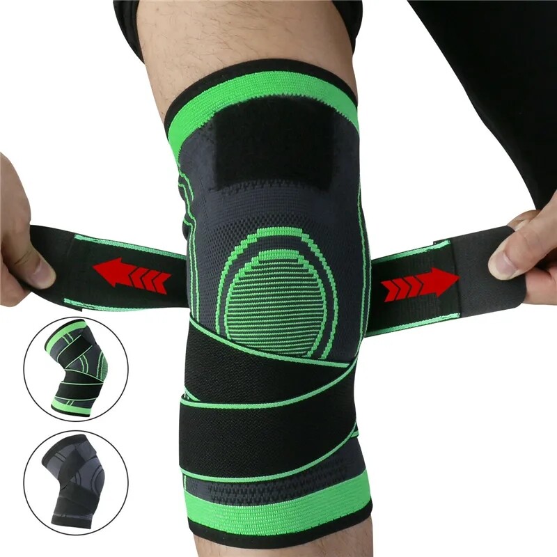 Adjustable Knee Brace Compression Sleeve Sports Support Protector Fitness Straps